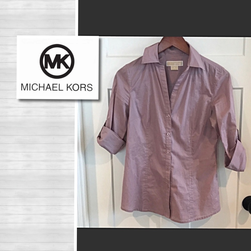 Michael Kors Purple Button Up Blouse